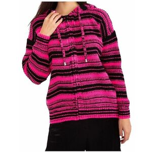 Rózsaszín és fekete kapucnis pulóver kép