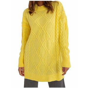 sárga hosszabb pulóver mintával kép