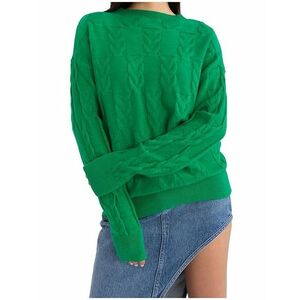 Zöld fonott pulóver kép