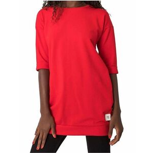 piros hosszú pulóver zsebekkel kép