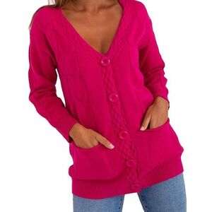 Sötét rózsaszín gombos pulóver kép