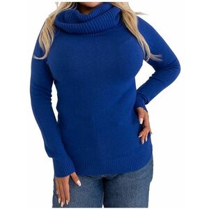 Kék garbós pulóver kép