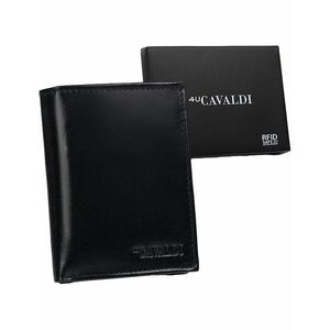 Cavaldi fekete bőr pénztárca rögzítés nélkül kép