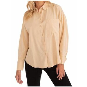 Bézs színű oversize ing, hátul gombokkal kép