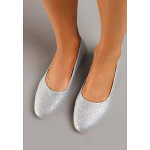 Ezüst Balerina lapossarkú cipő kép