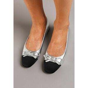 Ezüst Balerina lapossarkú cipő kép