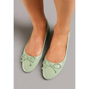 Zöld Balerina lapossarkú cipő kép