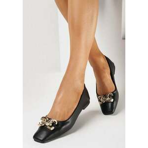 Fekete Balerina lapossarkú cipő kép