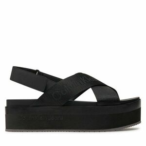 Szandál Calvin Klein Jeans Flatform Sandal Sling In Mr YW0YW01362 Triple Black 0GT kép