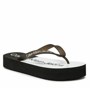 Flip-flops Calvin Klein Jeans Beach Sandal Flatform Monologo YW0YW01617 Black/Bright White 0GM kép
