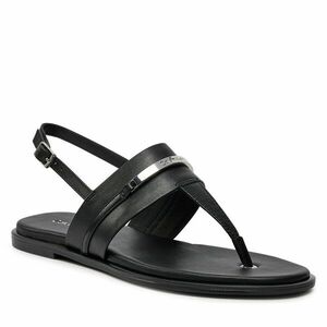 Szandál Calvin Klein Flat Tp Sandal Metal Bar Lth HW0HW02031 Black BEH kép