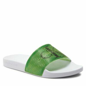 Papucs Calvin Klein Jeans Slide Lenticular Ml Wn YW0YW01403 Bright White/Icicle/Classic Green 02J kép