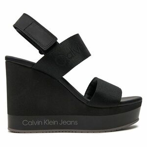Szandál Calvin Klein Jeans Wedge Sandal Webbing In Mr YW0YW01360 Black 0GO kép