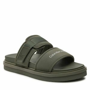 Papucs Calvin Klein Jeans Double Bar Sandal Wb In Br YM0YM00946 Dusty Olive/Classic Green 0II kép