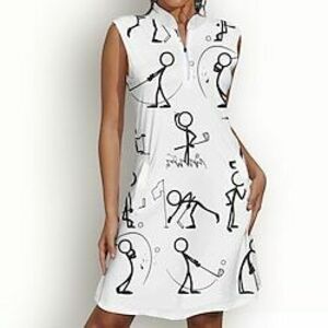 Női golfruha Fehér Ujjatlan Napvédő Teniszruha Női golffelszerelések ruhák ruhák, ruházat Lightinthebox kép