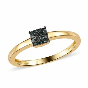 Arany Gyűrű Kék Gyémánttal, Méret: 54-55 kép