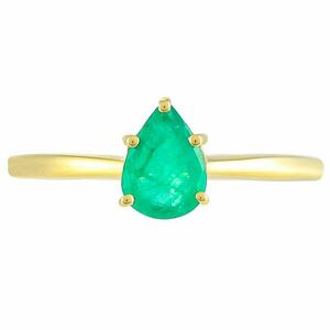 Arany Gyűrű Zambiai Smaragddal, Méret: 59-58 kép