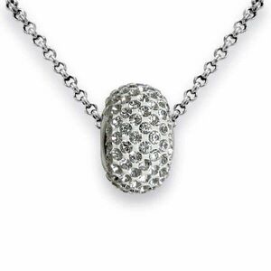 Pave- Swarovski kristályos ezüst nyaklánc kép