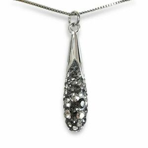 Bilion - Swarovski kristályos ezüst nyaklánc-Black diamond kép