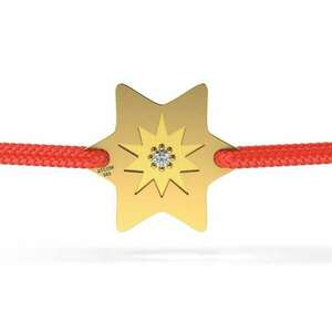 Sárgaarany karkötő zsinóros modellel Lucky star kép