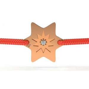 Rózsaarany karkötő zsinóros modellel Lucky star kép