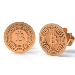 Bitcoin minta rózsa arany fülbevaló kép
