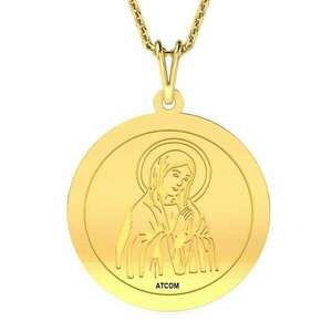 Nyaklánc sárga arany medál modellel Ortodox fillér 1 kép