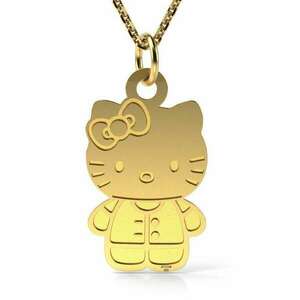 Hello Kitty sárga arany medál nyaklánc kép
