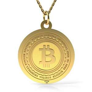 Bitcoin minta sárga arany nyaklánc kép