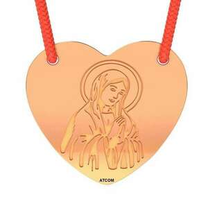 Rózsaarany medál húros modellel Ortodox szív 1 kép