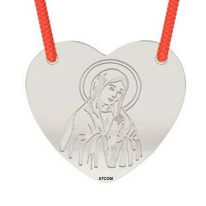 Fehérarany medál húros modellel Ortodox szív 1 kép