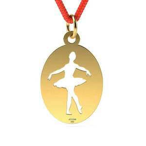 Sárgaarany medál zsinóros balerina mintával kép