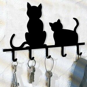 Macskás kulcstartó falra kép