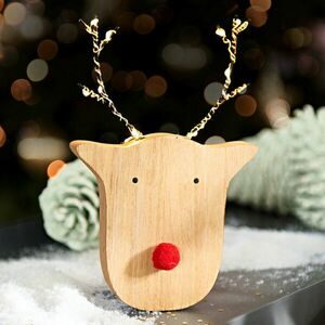LED fa dekoráció "Rudolf a rénszarvas" kép