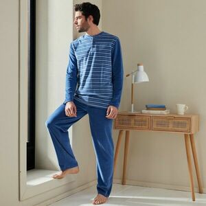 Velúr csíkos pizsama festett szálakkal kép