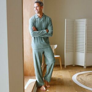 Frottír pizsama nadrággal és hosszú ujjakkal kép
