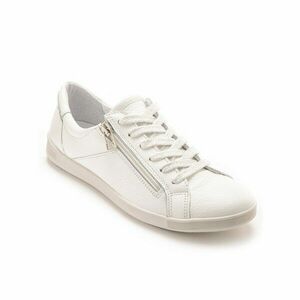 PÉDICONFORT® - Bőr tornacipő cipzárral és fűzővel, fehér színben kép