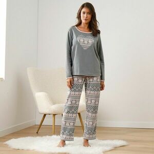 Fleece pizsama szív applikációval kép