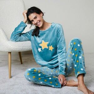 Fleece puha tapintású pizsama csillagmintával kép