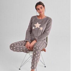 Gyapjú pizsama puha tapintású, csillagmintás fleece pizsama kép