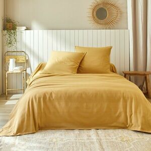 Egyszínű szőtt ágytakaró, pamut kép