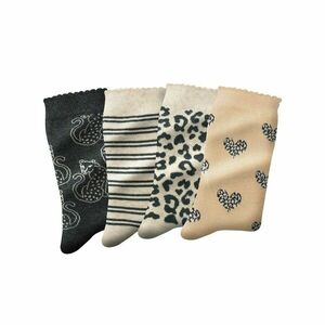 4 darabos zokni készlet, leopárd motívummal összehangolva kép