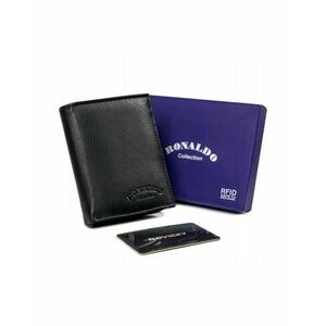 Bőr RFID pénztárca RONALDO 0800-D fekete kép