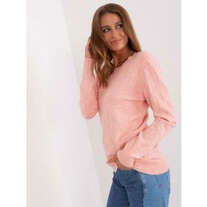 Női mintás pulóver RIVVA világos rózsaszínű kép