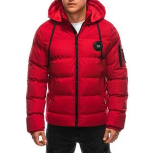 Férfi téli steppelt kabát C612 piros kép