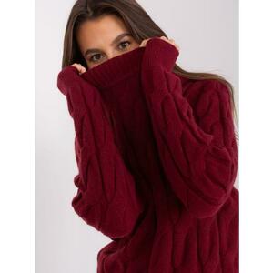 Női kockás pulóver ATO burgundi kép