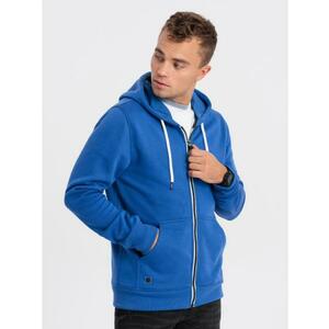 Férfi kapucnis pulóver BASIC nyitott kapucnival kék kép