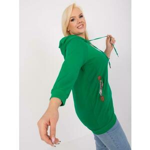 Női kapucnis pulóver plus size zöld kép