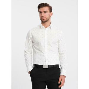 Férfi pamut SLIM FIT ing horgonyokkal, fehér kép