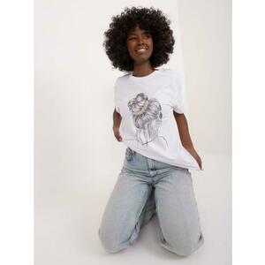 Női póló applikációkkal és nyomtatással PEARL fehér kép
